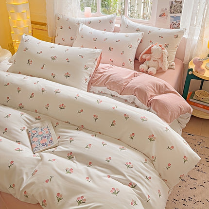 Floral 3-Piece Quilt Cover Set - All-Season Comfort