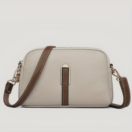 Vintage Litchi Embossed Crossbody Bag