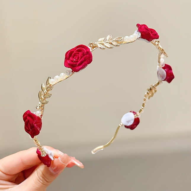 Elegant Rose & Camellia Headband