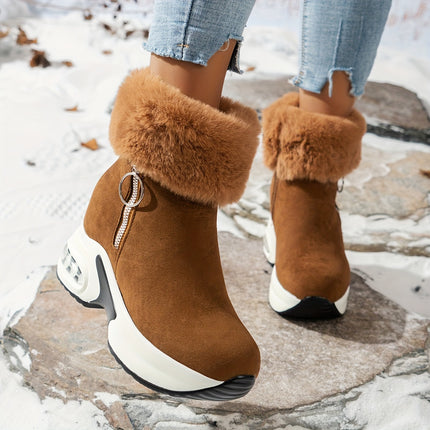 Stylish Plush Platform Boots