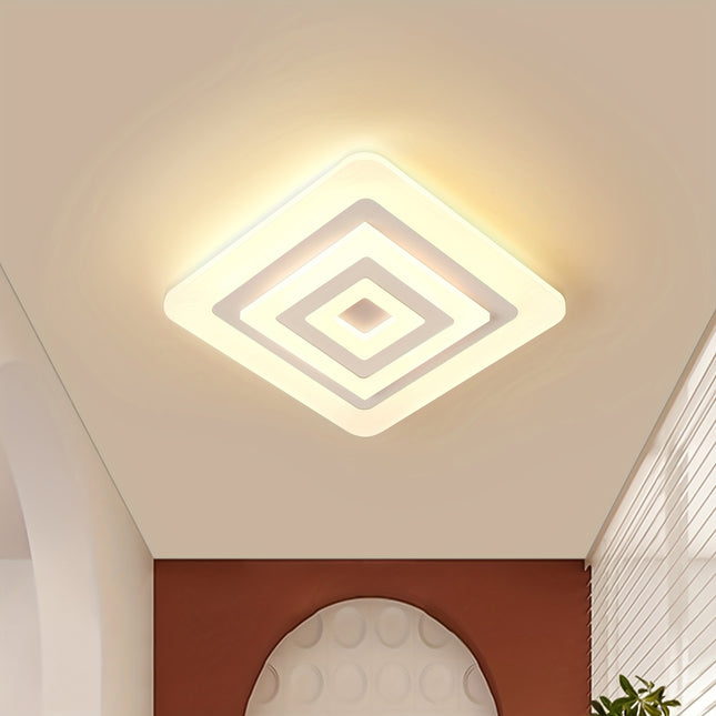 Amansour Modern LED Ceiling Light - Square Acrylic Design