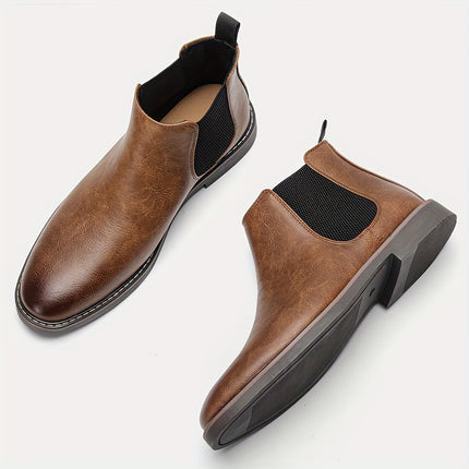 Men’s Brown Elastic Ankle Boots
