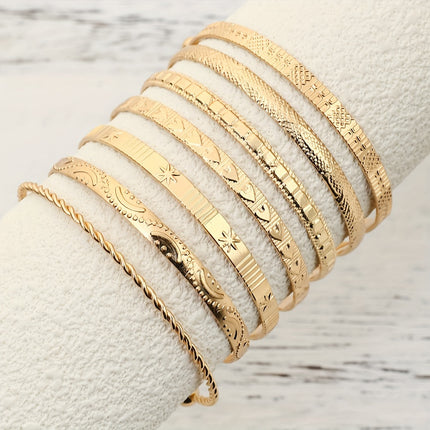 Vintage Ethnic Stacked Bracelet Set