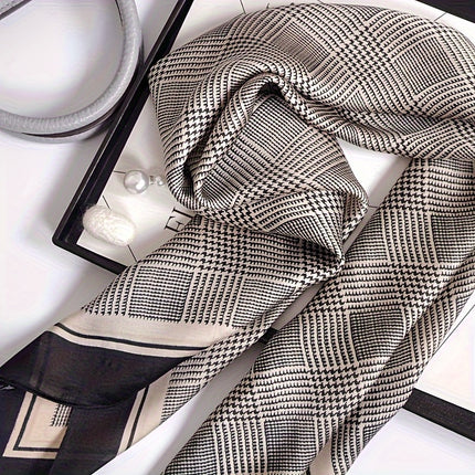 Boho-Chic Houndstooth Neck Scarf