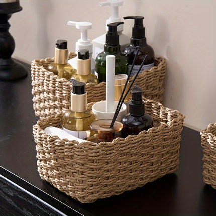 4pcs Woven Storage Basket Set