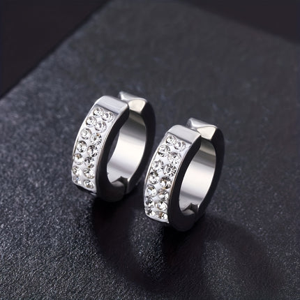 Trendy Men's Cubic Zirconia Ear Clips