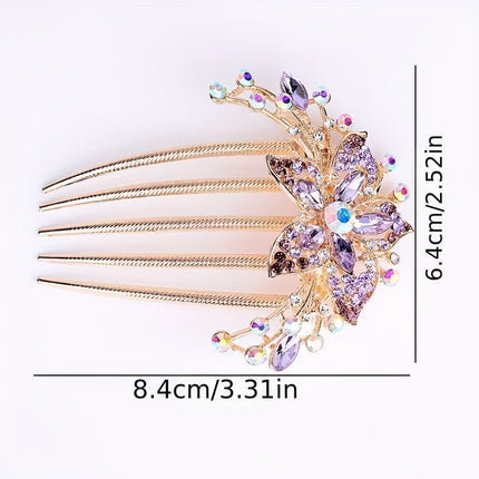 Alloy Diamond Insert Hair Comb – Elegant Ponytail Holder