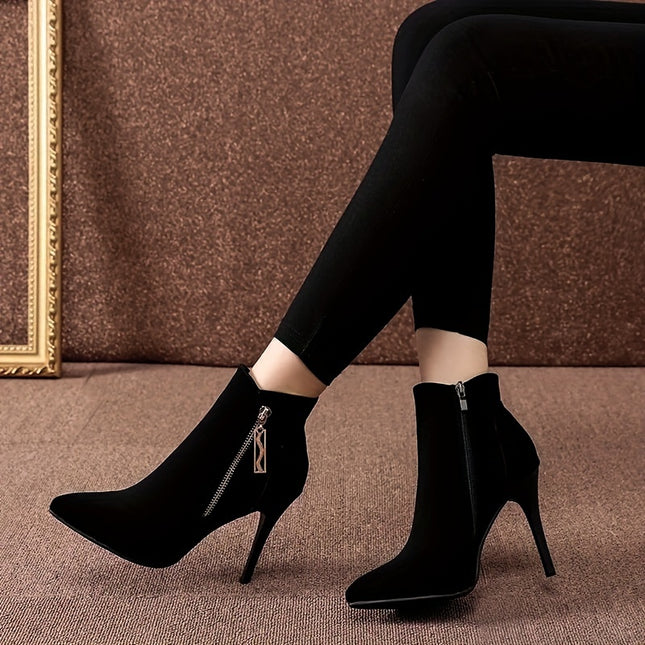 Elegant Black Stiletto Ankle Boots
