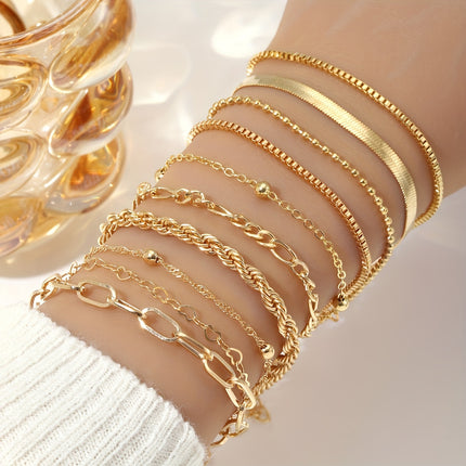 Elegant Golden Bracelet Set