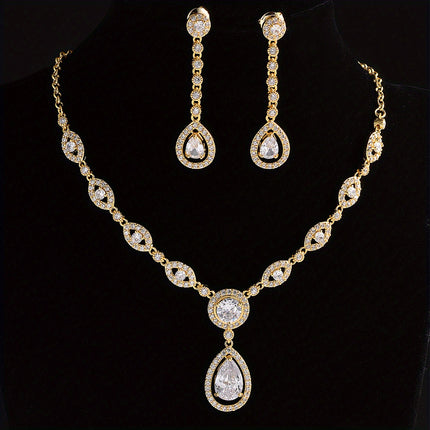 Luxurious Teardrop Zirconia Set