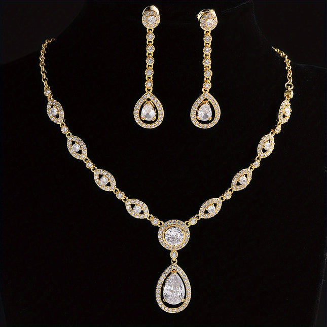 Luxurious Teardrop Zirconia Set