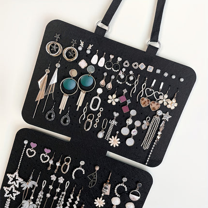 Black Felt 5-Tier Jewelry Organizer