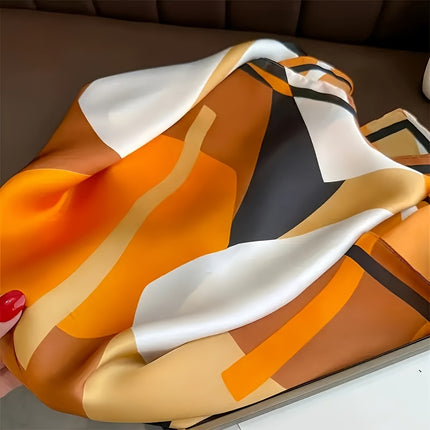 Luxurious Satin Geometric Square Scarf