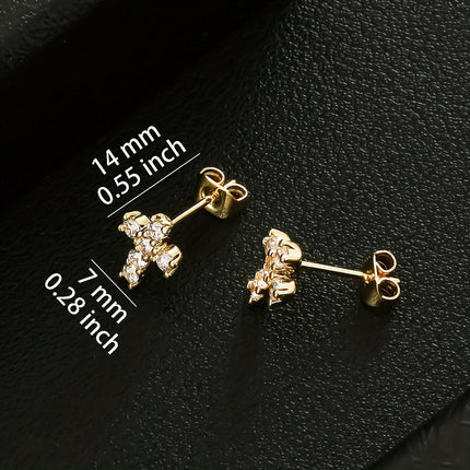 ICED CHICS Copper Zirconia Stud Earrings