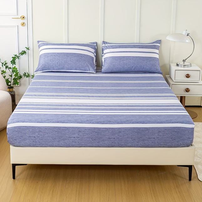 Striped Print Bedding Set - Soft, Comfortable All-Season Set