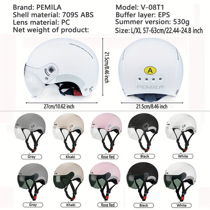 PEMILA Adult Bike Helmet with Visor – Safe & Stylishntain Cycling Helmet, Size L (57-63cm) - Black