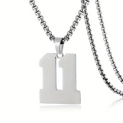 Men's Sports Number Pendant Necklace