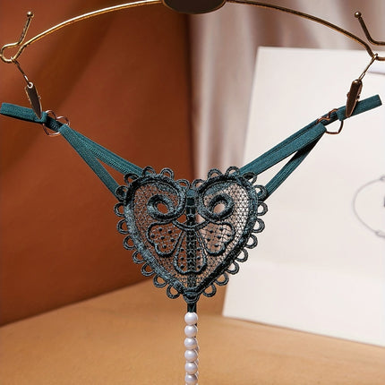 Floral Embroidery Pearl Thongs