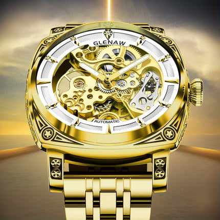 Golden Skeleton Automatic Wristwatch