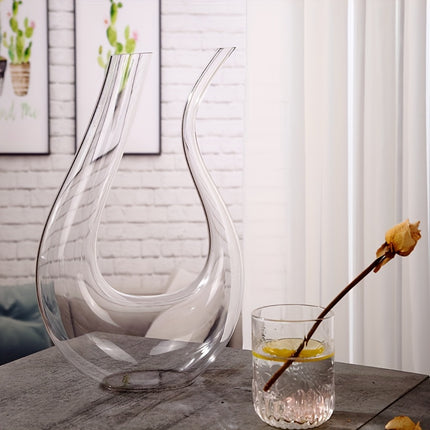 Elegant Crystal Glass Wine Decanter – U-Shaped Harp Design