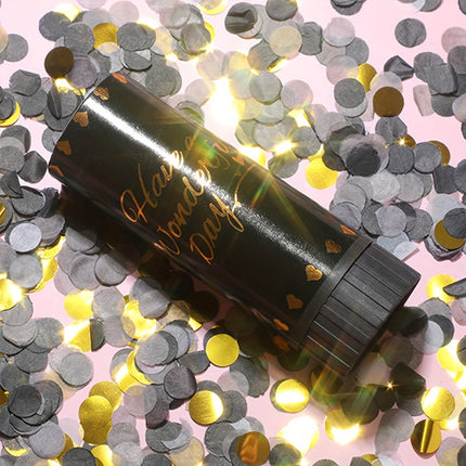 Festive Black and Golden Confetti
