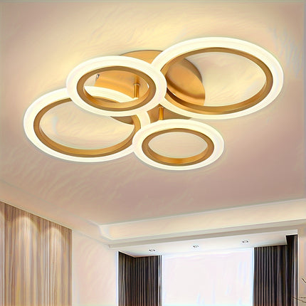 Modern 4-Ring LED Ceiling Light – Adjustable Brightness