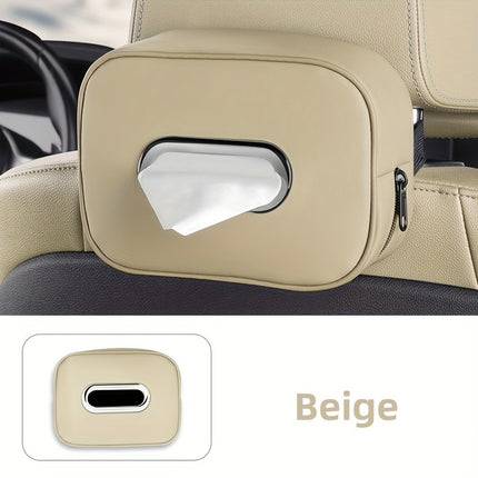 Fit Faux Leather Car Tissue Holder