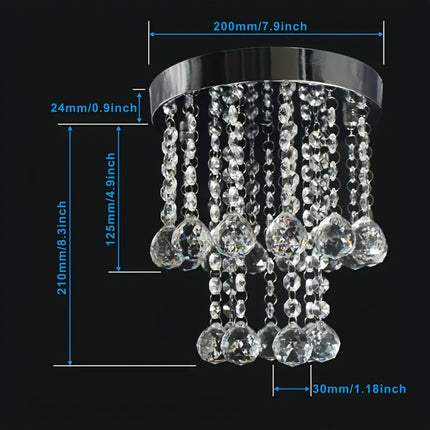 Elegant Crystal Chandelier - Modern Semi-Flush Ceiling Light
