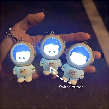 Astronaut Bear Night Light Keychain