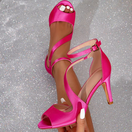 Elegant Peep Toe Stiletto Sandals
