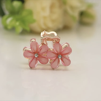 Elegant Crystal Flower Hair Claw – Stylish Alloy Shark Clip