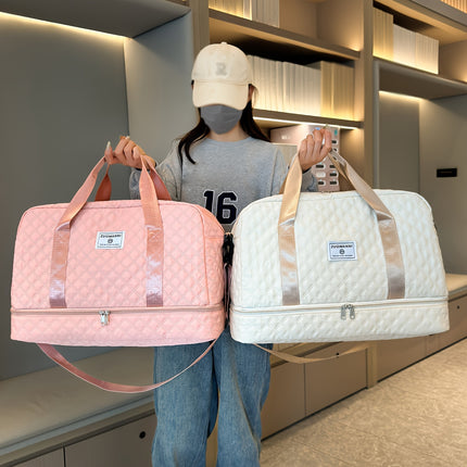 Argyle Pattern Large Capacity Duffle Bag