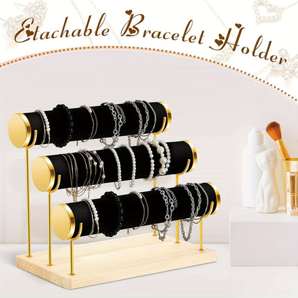 3-Tier Velvet Bracelet Organizer
