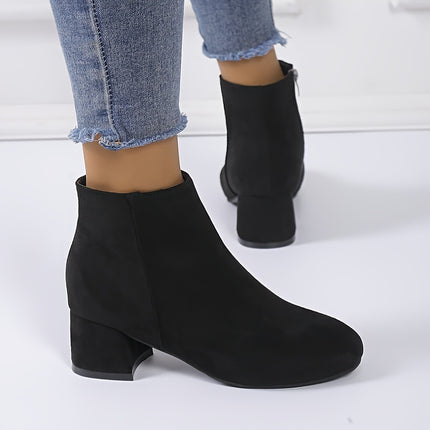 Elegant Block Heel Ankle Boots