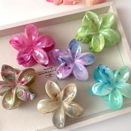 Tie-Dye Flower Hair Clips Set