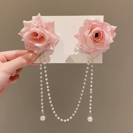 Chic Rose Tassel Hair Clips