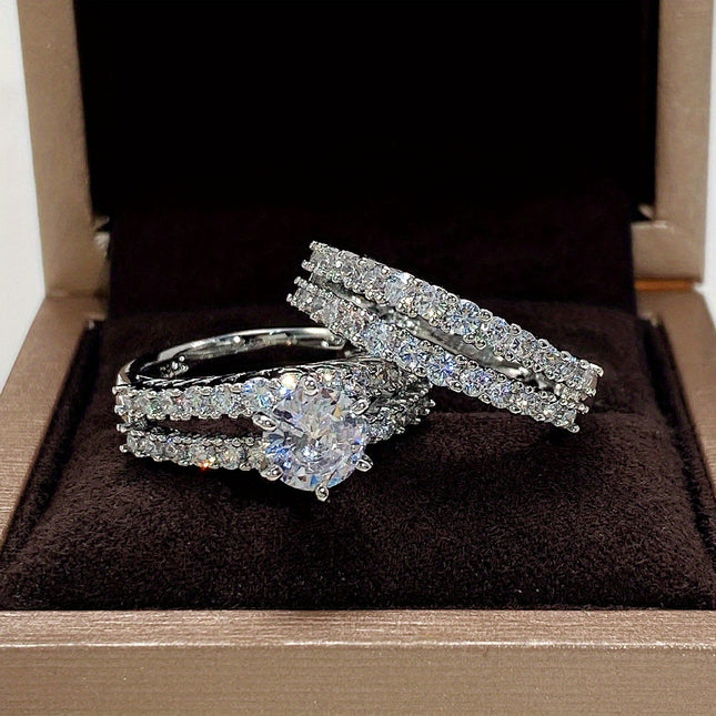 2pcs Bridal Wedding Rings Set