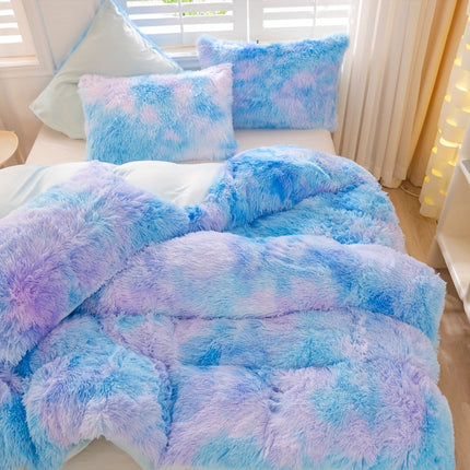 3pcs Tie-Dye Plush Duvet Set – Soft Winter Comfort