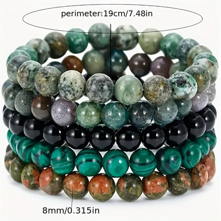 5pcs Natural Stone Bracelet Set