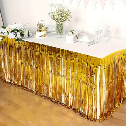 1pc Golden Tassel Table Skirt