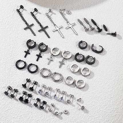 20 Pairs Stainless Steel Ear Studs