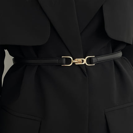 Stylish Buckle Thin PU Belt