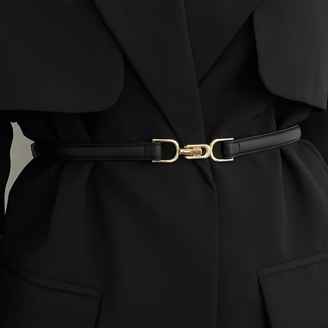Stylish Buckle Thin PU Belt