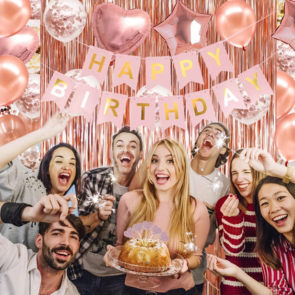 Rose Gold Birthday Party Decor Set – Perfect for Her