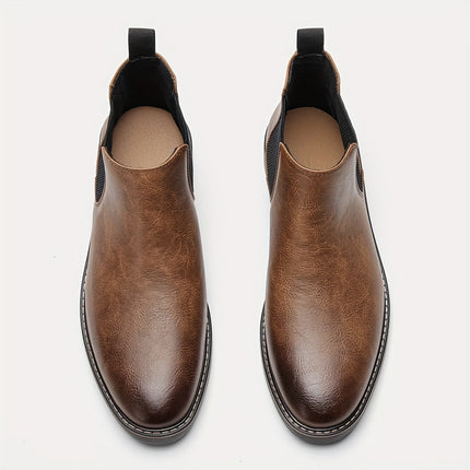 Men’s Brown Elastic Ankle Boots
