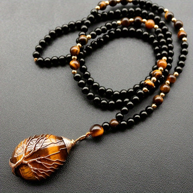 Bohemian Tiger's Eye Tree Necklace
