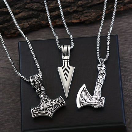 Men's Viking Pendant Necklace Set
