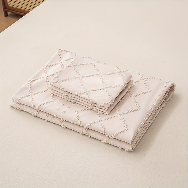 Modern Boho Wave Tufted Duvet Cover Set - 2/3pcs