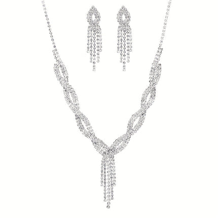Elegant Rhinestone Evening Jewelry Set