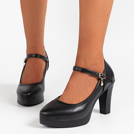 Elegant Mary Jane Block Heel Pumps